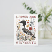 Common Loon Bird of Minnesota Verenigde Staten Rei Briefkaart (Staand voorkant)