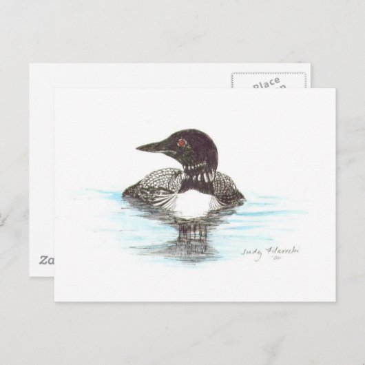 Common Loon Briefkaart (Voorkant / Achterkant)
