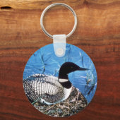 Common Loon on Nest Sleutelhanger (Voorkant)