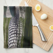 Common Loon on op Jabe Pond Theedoek (Quarter Fold)