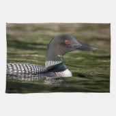 Common Loon on op Jabe Pond Theedoek (Horizontaal)