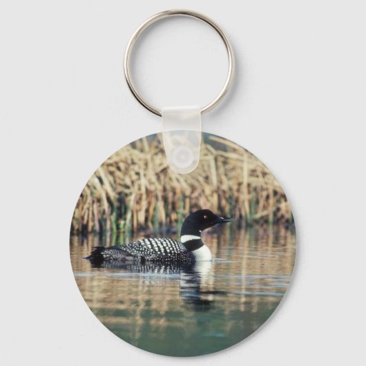 Common Loon on Water Sleutelhanger (Voorkant)