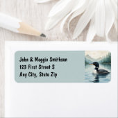 Common Loon Waterfowl Bird Natuur Lake Etiket (Insitu)