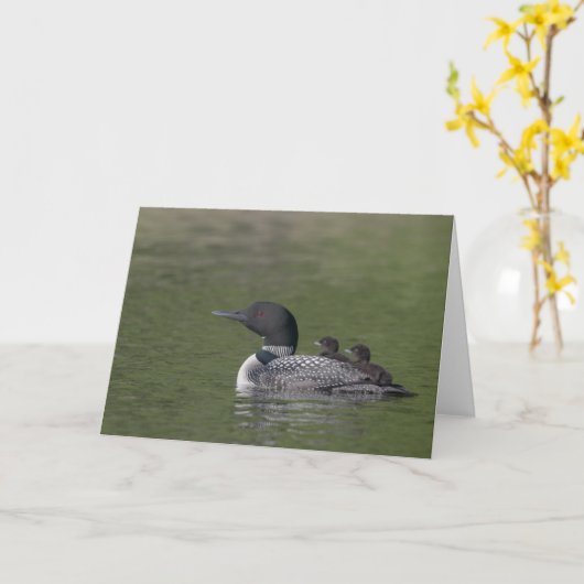 Common Loon Wenskaart Kaart (Gele Bloem)