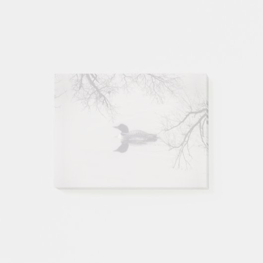 Common Loon zwemt in een noordelijk meer in de win Post-it® Notes (Voorkant)