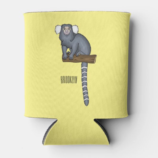 Common marmoset cartoon illustratie blikjeskoeler (Voorkant)