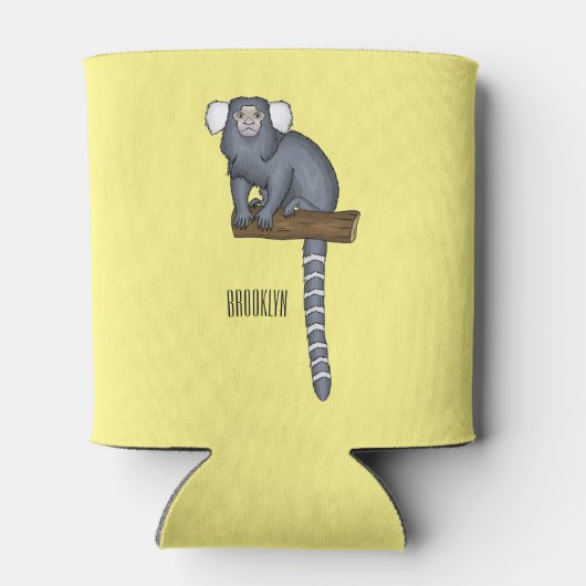 Common marmoset cartoon illustratie blikjeskoeler (Achterkant)