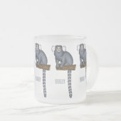 Common marmoset cartoon illustratie matglas koffiemok (Voorkant rechts)