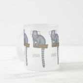 Common marmoset cartoon illustratie matglas koffiemok (Voorkant links)