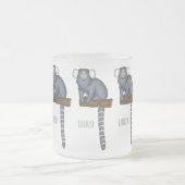 Common marmoset cartoon illustratie matglas koffiemok (Center)