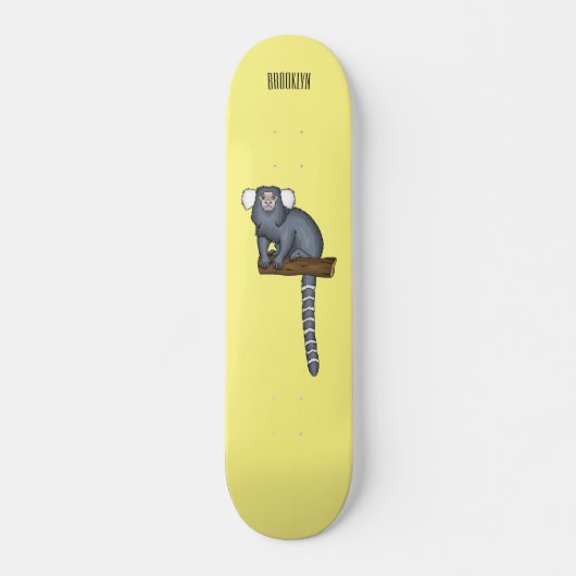 Common marmoset cartoon illustratie persoonlijk skateboard (Voorkant)