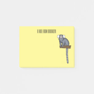 Common marmoset cartoon illustratie post-it® notes