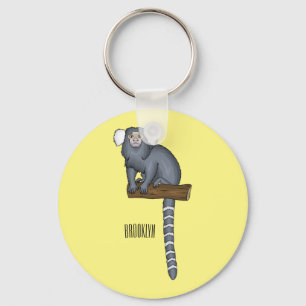 Common marmoset cartoon illustratie sleutelhanger