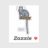 Common marmoset cartoon illustratie sticker (Vel)