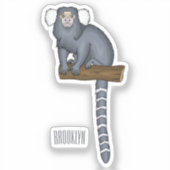 Common marmoset cartoon illustratie sticker (Voorkant)