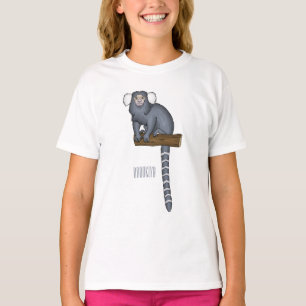 Common marmoset cartoon illustratie t-shirt