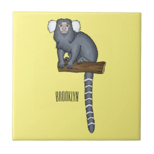 Common marmoset cartoon illustratie tegeltje
