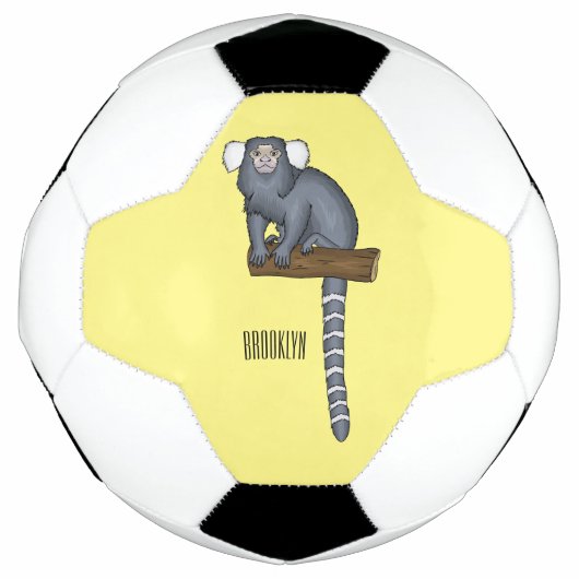 Common marmoset cartoon illustratie voetbal (Voorkant)