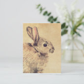 Common Rabbit Waterverf Sketch Briefkaart (Staand voorkant)