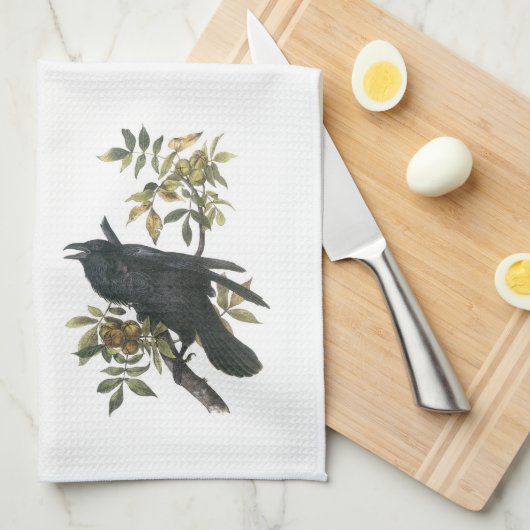 Common Raven by Audubon Theedoek (Quarter Fold)