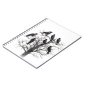 Common Raven Crow Black Mysiek Tree Flock Design Notitieboek (Linkerzijde)