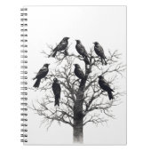 Common Raven Crow Black Mysiek Tree Flock Design Notitieboek (Voorkant)