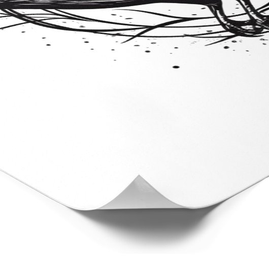 Common Raven Crow Black Mysit Norse Flying Design Poster (Hoek)