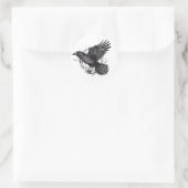 Common Raven Crow Black Mysit Norse Flying Design Ronde Sticker (Tas)