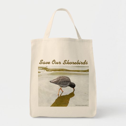 Common Redshank Grocery Bag van RoseWriters Tote Bag (Voorkant)