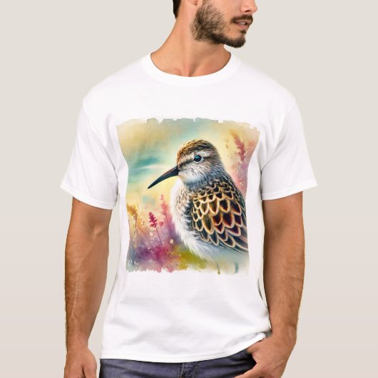 Common Sandpiper 160724AREF232 - Watercolor T-shirt (Voorkant)
