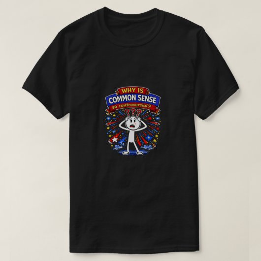 Common Sense (10b) Donker T-shirt (Design voorkant)