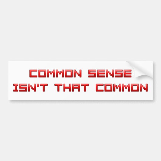 Common Sense Bumpersticker (Voorkant)