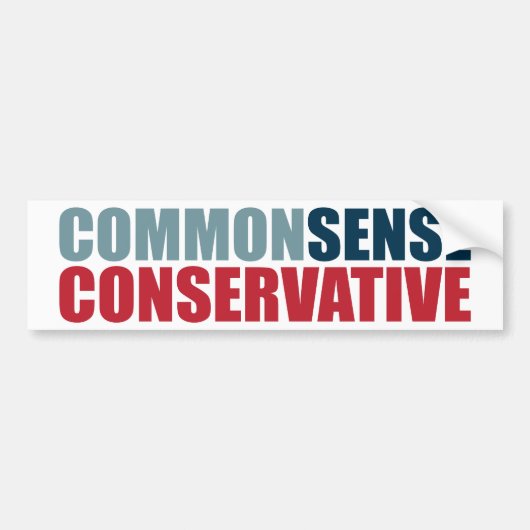 Common Sense Conservative Bumpersticker (Voorkant)