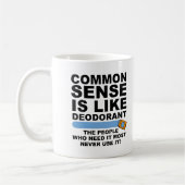 Common Sense Deodorant Funny Mug Koffiemok (Links)