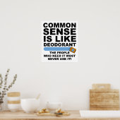Common Sense Deodorant Funny Poster (Keuken)
