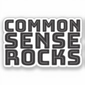 Common Sense - Logische Humor Sticker (Voorkant)