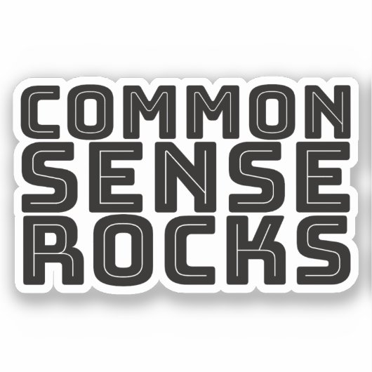Common Sense - Logische Humor Sticker (Voorkant)
