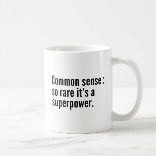 Common Sense: Zelden is het een Superpower. Koffiemok (Rechts)
