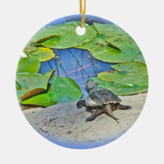 Common Snapping Turtle - Chelydra serpentina Keramisch Ornament (Voorkant)