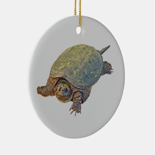 Common Snapping Turtle - Chelydra serpentina Keramisch Ornament (Rechts)