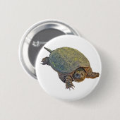 Common Snapping Turtle - Chelydra serpentina Ronde Button 5,7 Cm (Voorkant /achterkant)
