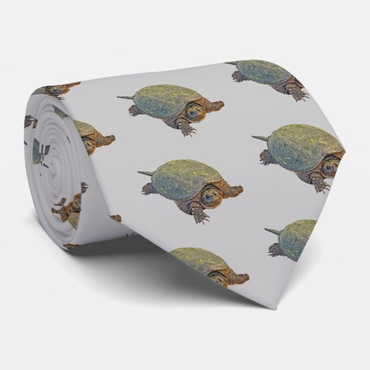 Common Snapping Turtle - Chelydra serpentina Stropdas (Opgerold)