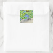 Common Snapping Turtle - Chelydra serpentina Vierkante Sticker (Tas)