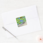 Common Snapping Turtle - Chelydra serpentina Vierkante Sticker (Envelop)