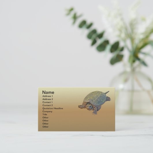 Common Snapping Turtle - Chelydra serpentina Visitekaartje (Staand voorkant)