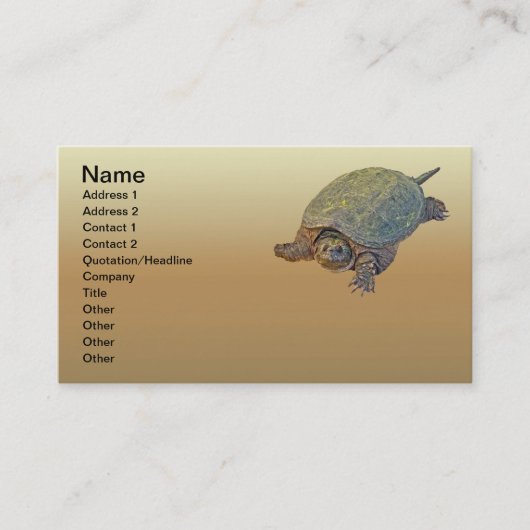 Common Snapping Turtle - Chelydra serpentina Visitekaartje (Voorkant)