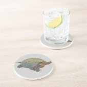 Common Snapping Turtle - Chelydra serpentina Zandsteen Onderzetter (Zijkant)