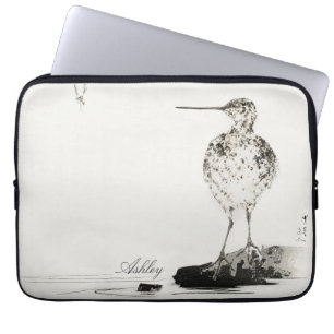 Common Snipe  Bird Illustralize Personaliseren Laptop Sleeve