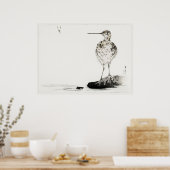 Common Snipe  Japan Illustratie Poster (Keuken)
