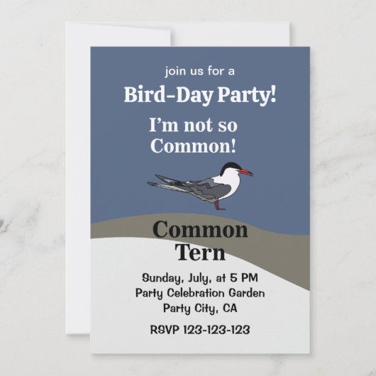 Common Tern Seabird Funny Birthday Party Kaart (Voorkant)